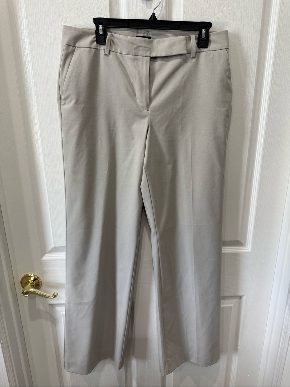 Ann Taylor Straight-Leg Dress Pants in Light Taupe